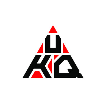 UKQ triangle letter logo design with triangle shape. UKQ triangle logo design monogram. UKQ triangle vector logo template with red color. UKQ triangular logo Simple, Elegant, and Luxurious Logo. UKQ 
