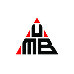 Obraz na płótnie Canvas UMB triangle letter logo design with triangle shape. UMB triangle logo design monogram. UMB triangle vector logo template with red color. UMB triangular logo Simple, Elegant, and Luxurious Logo. UMB 