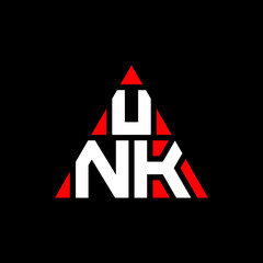 UNK triangle letter logo design with triangle shape. UNK triangle logo design monogram. UNK triangle vector logo template with red color. UNK triangular logo Simple, Elegant, and Luxurious Logo. UNK 