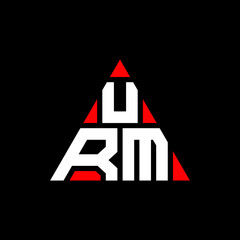 URM triangle letter logo design with triangle shape. URM triangle logo design monogram. URM triangle vector logo template with red color. URM triangular logo Simple, Elegant, and Luxurious Logo. URM 