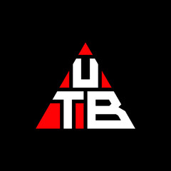 UTB triangle letter logo design with triangle shape. UTB triangle logo design monogram. UTB triangle vector logo template with red color. UTB triangular logo Simple, Elegant, and Luxurious Logo. UTB 