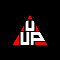 UUP triangle letter logo design with triangle shape. UUP triangle logo design monogram. UUP triangle vector logo template with red color. UUP triangular logo Simple, Elegant, and Luxurious Logo. UUP 