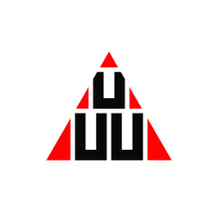Obraz na płótnie Canvas UUU triangle letter logo design with triangle shape. UUU triangle logo design monogram. UUU triangle vector logo template with red color. UUU triangular logo Simple, Elegant, and Luxurious Logo. UUU 