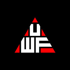 UWF triangle letter logo design with triangle shape. UWF triangle logo design monogram. UWF triangle vector logo template with red color. UWF triangular logo Simple, Elegant, and Luxurious Logo. UWF 