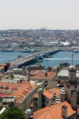 The view of the city Istanbul from the Galata tower