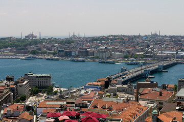 The view of the city Istanbul from the Galata tower