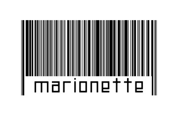 Barcode on white background with inscription marionette below