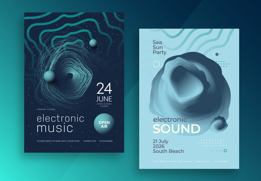 Electro Music Festival Poster Layout