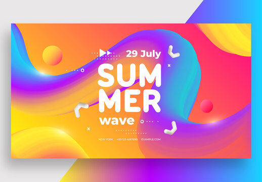 Summer Wave Social Media Banner with Colorful Layout