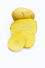 Naklejka na ściany i meble Raw potatoes isolated on white background