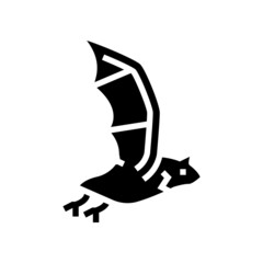 bat halloween glyph icon vector. bat halloween sign. isolated contour symbol black illustration