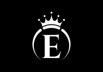 Initial E monogram alphabet with a crown. Royal, King, queen luxury symbol. Font emblem. Modern luxury brand element sign. Vector illustration. © BakiBullah