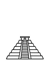 LOGO OF THE MAYAN TEMPLE CHICHEN ITZA VECTORIZED