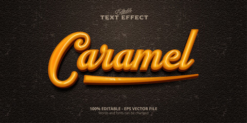 Editable text effect, Caramel text