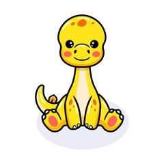 Cute little stegosaurus cartoon sitting