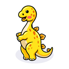 Cute little dinosaur cartoon standing