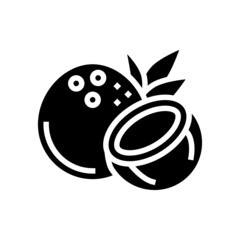coconut exotic nut glyph icon vector. coconut exotic nut sign. isolated contour symbol black illustration