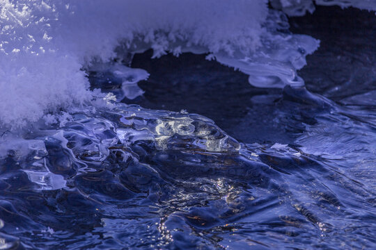 Beautiful frozon crystal icy river
