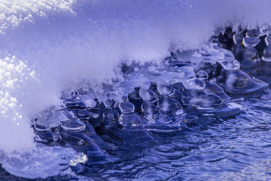 Beautiful frozon crystal icy river