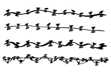 Vector Set sketch of seam Horizontal Barbed Wire