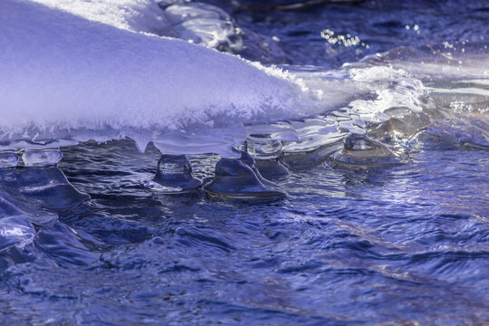 Beautiful frozon crystal icy river