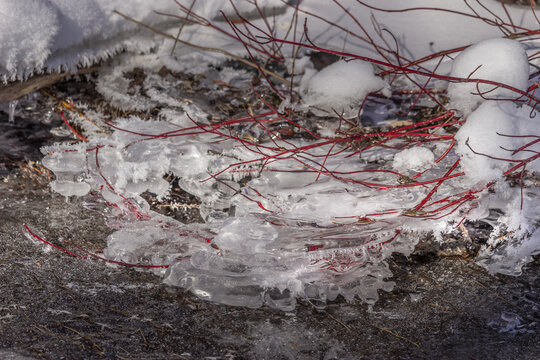 Beautiful frozon crystal icy river