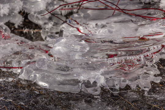 Beautiful frozon crystal icy river