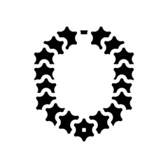 flower decoration glyph icon vector. flower decoration sign. isolated contour symbol black illustration