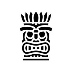 tiki mask glyph icon vector. tiki mask sign. isolated contour symbol black illustration