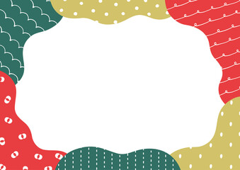 手描きポップなクリスマスカラーのフレーム