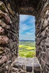 View through thick castle walls