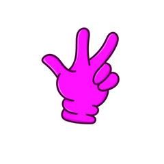 Pink hand gloves isolated illustration vector on white background. purple glove outline cartoon style