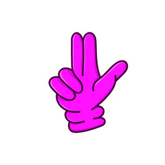 Pink hand gloves isolated illustration vector on white background. purple glove outline cartoon style