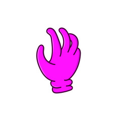 Fototapeta na wymiar Pink hand gloves isolated illustration vector on white background. purple glove outline cartoon style
