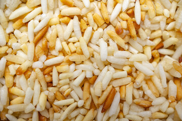 toasted rice close up