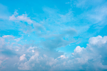 blue sky and white cloud background on daytime