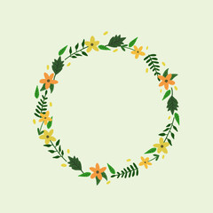 노란 식물 패턴