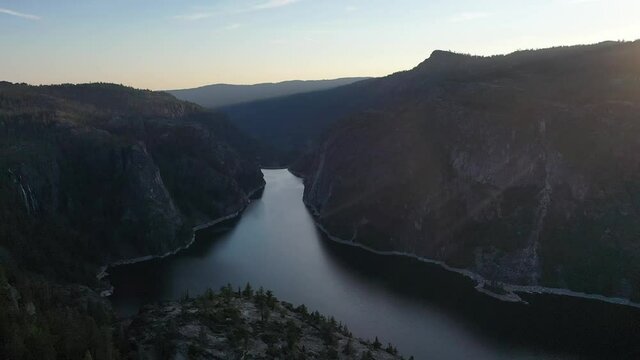 Donnell Lake Sonora Pass - Afternoon Sunset Aerial