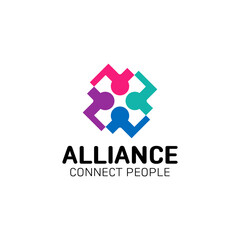 people group logo. Connecting partner teamwork. Unity, Alliance, Community friendship. successful family union recent vector. business symbols. 