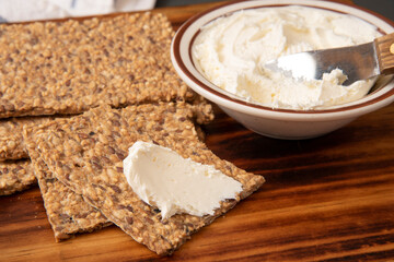 Gluten free crackers and cream cheese