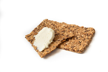 Flatbread crackers and cream cheese