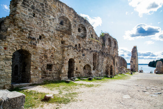 castle ruins in the town of Koknese