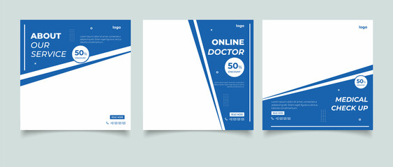 Flat design of medical instagram post