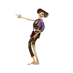 3D Skull Cowboy Picture with laughing expression