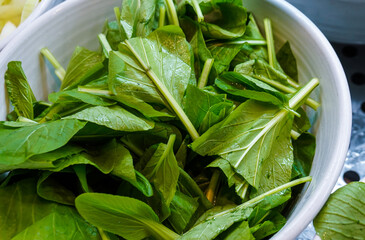 Green healthy vegetables soup