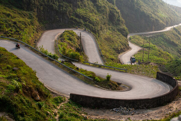  Road with many bends in Ha Giang, Vietnam