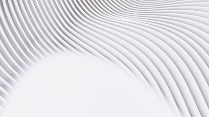 Abstract Curved Shapes. White Circular Background.