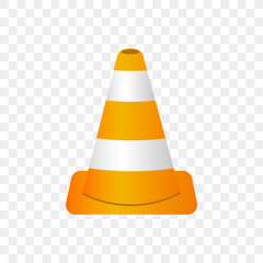 Traffic cone isolated vector illustration.