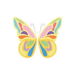 Butterfly abstract vector illustration on white background.