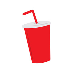 Soda paper cup, soft drink vector illustration.